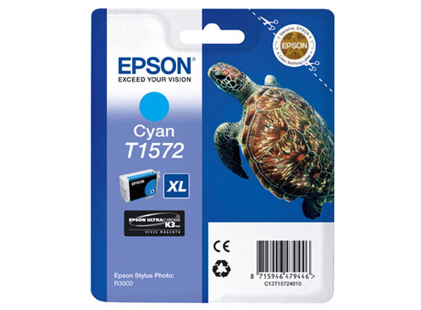 Epson T1572 Cyan Cyan blekk for Epson R3000